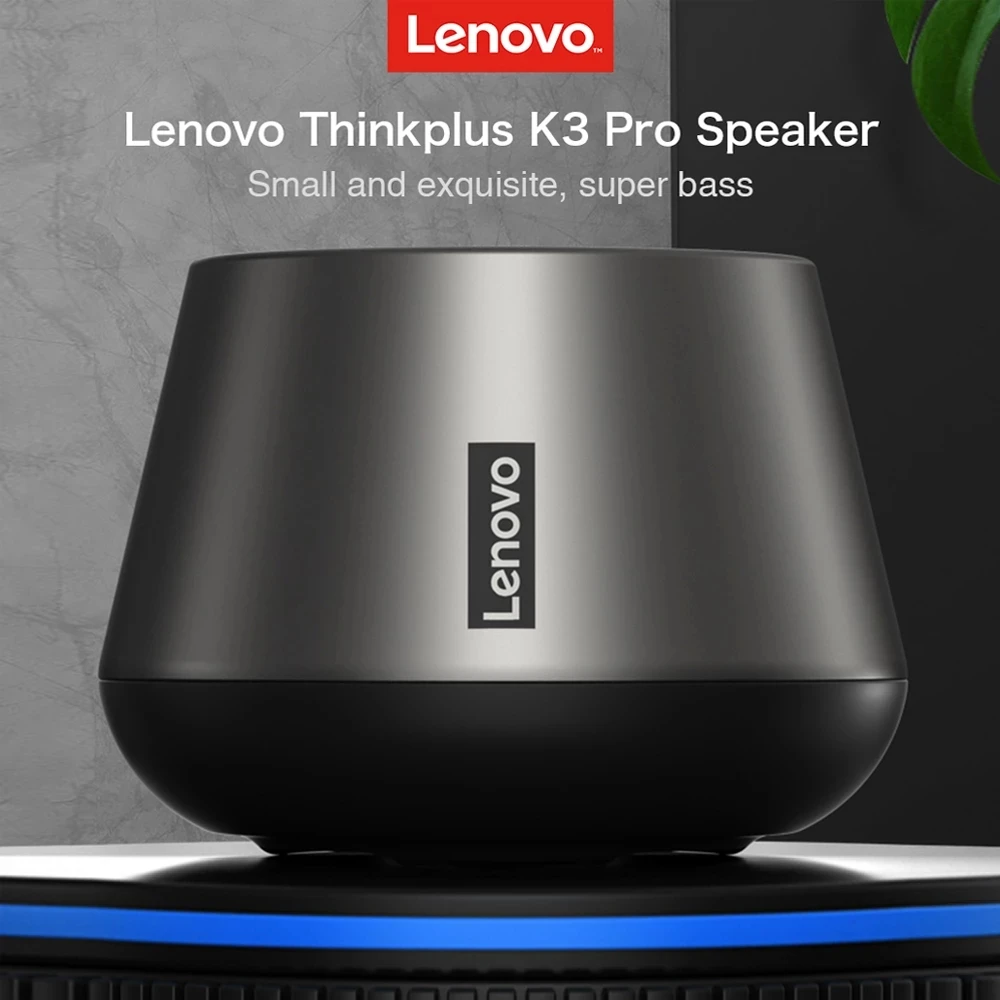 2022 New Lenovo K3 Pro Tws Bt 5.0 Metal Bass Speaker Portable Stereo Mini Wireless Speaker