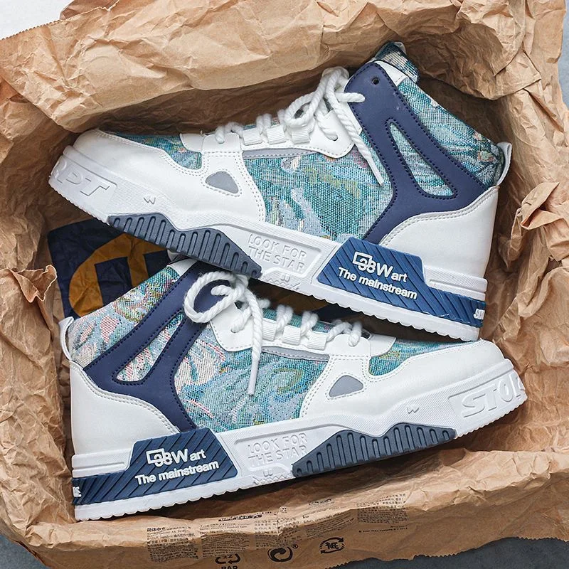 High Top Canvas Shoes for Men Fashion Platform Sneakers Casual Vulcanized Shoes Student Tenis Masculino