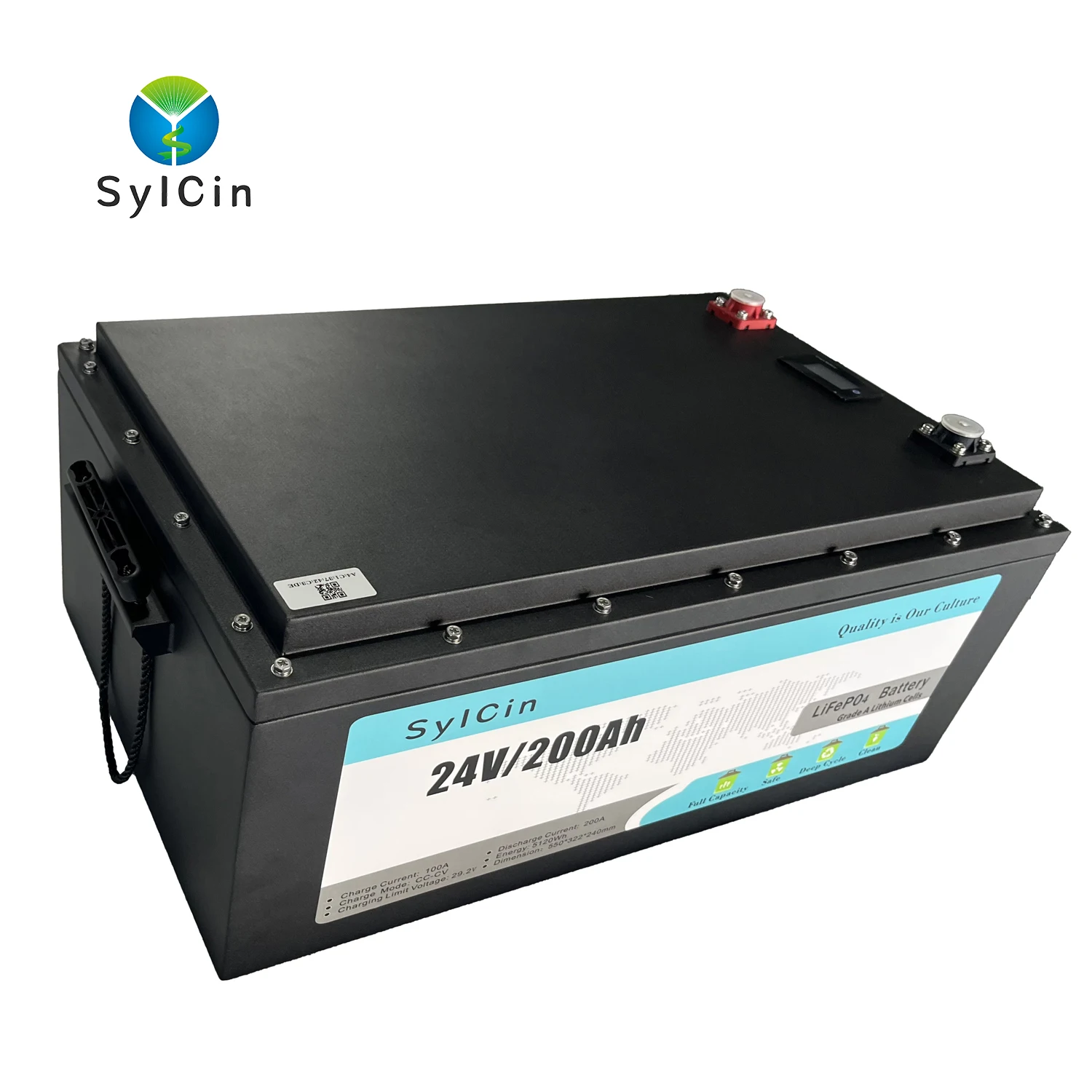 Заводская распродажа батарея lifepo4 24V200AH с смарт-BMS и Bluetooth перезаряжаемая литиевая для хранения солнечной энергии