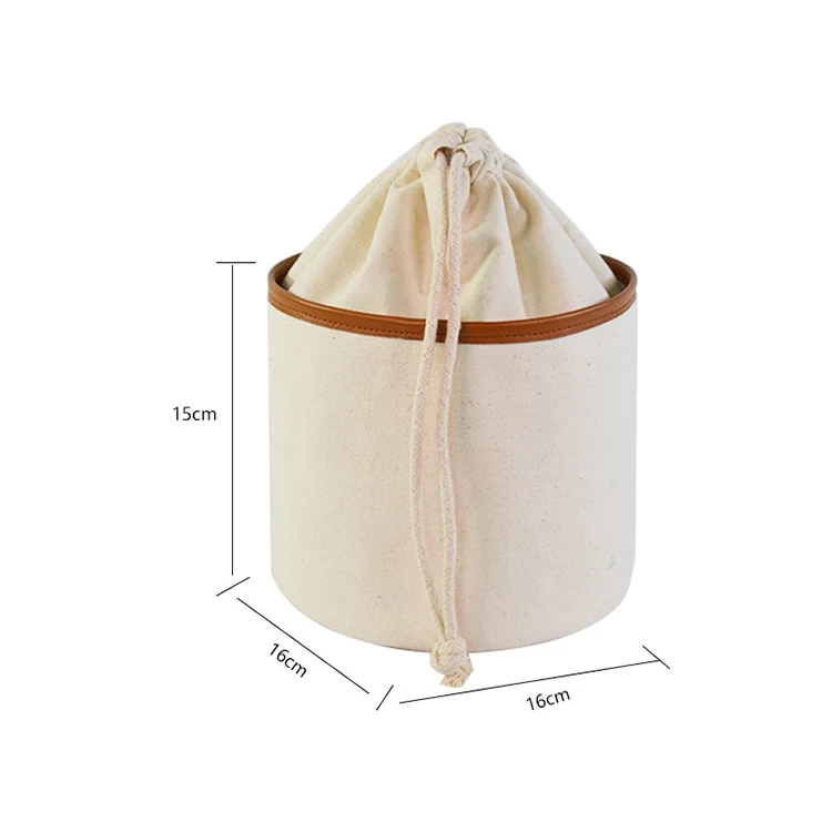 Chiterion Single Shoulder Drawstring Canvas Stringdraw Cosmetic Tote Bag Make Up Bucket With Canvas Strap