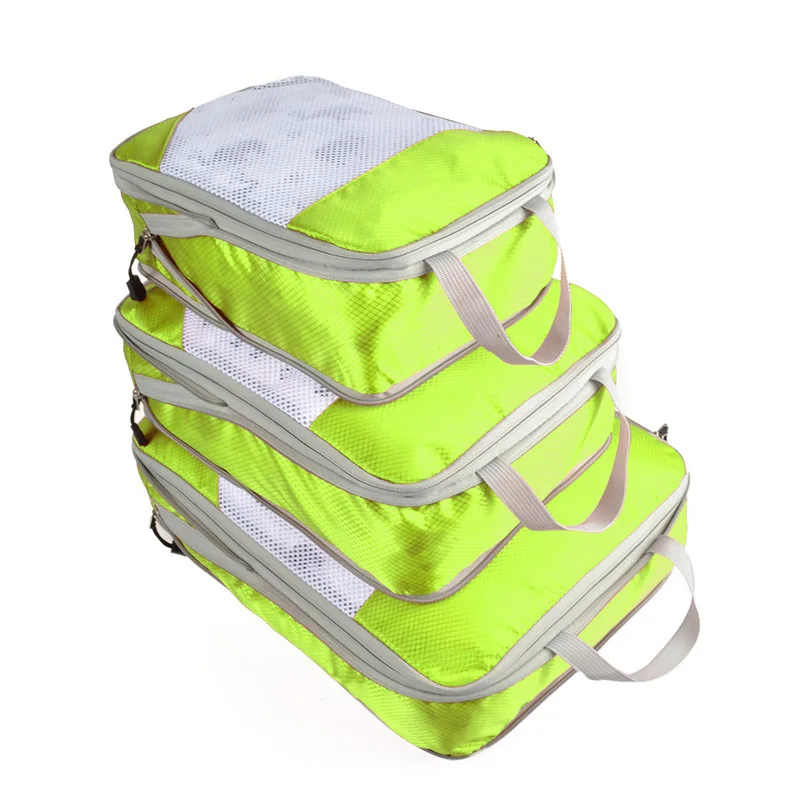 SW Waterproof travel bag set 3pcs set storage Compression Packing Cubes travel expandable Clothes Organizer Storage Bag