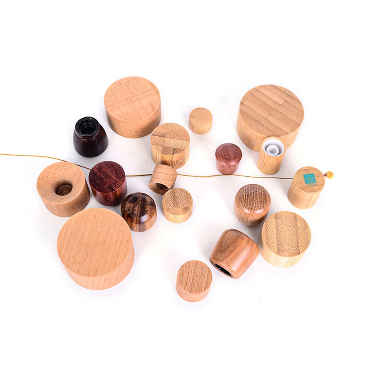 Bamboo Cap Plastic Aluminum Soft Tube Cap 18 MM Wooden Cap