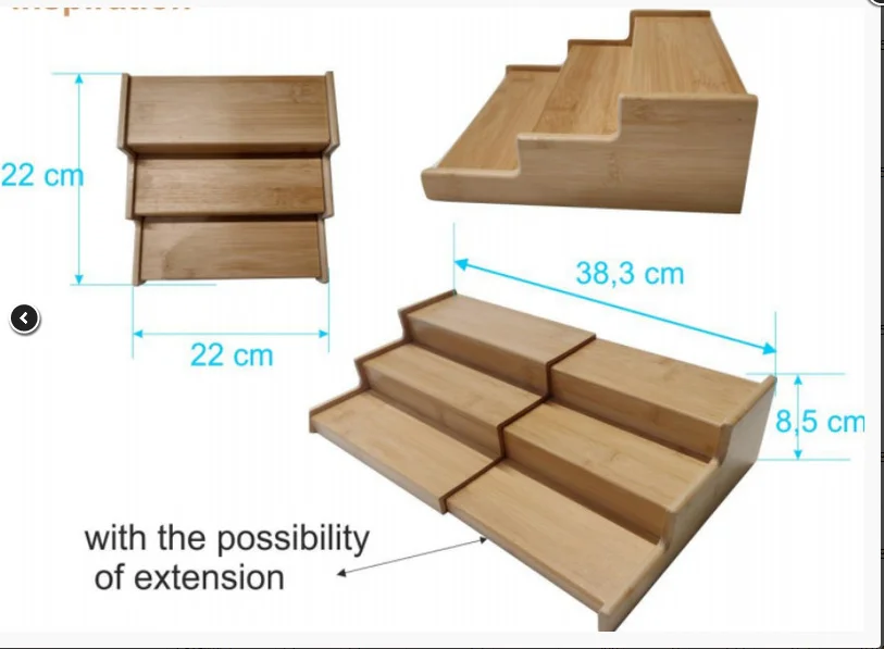 Cheapest  3-Tier Expandable Bamboo bottle Rack Step Shelf Organizer spice rack for kitchen