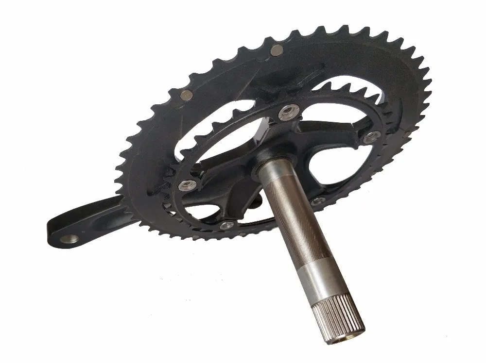 JIANKUN Customize logo 170mm 2*10/2*11s 39/53T Road Crankset With Bottom Bracket(Black)