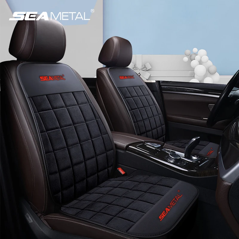 SEAMETAL Plush Automobiles Seats Cover Set Universal Vehicles Seat Protector