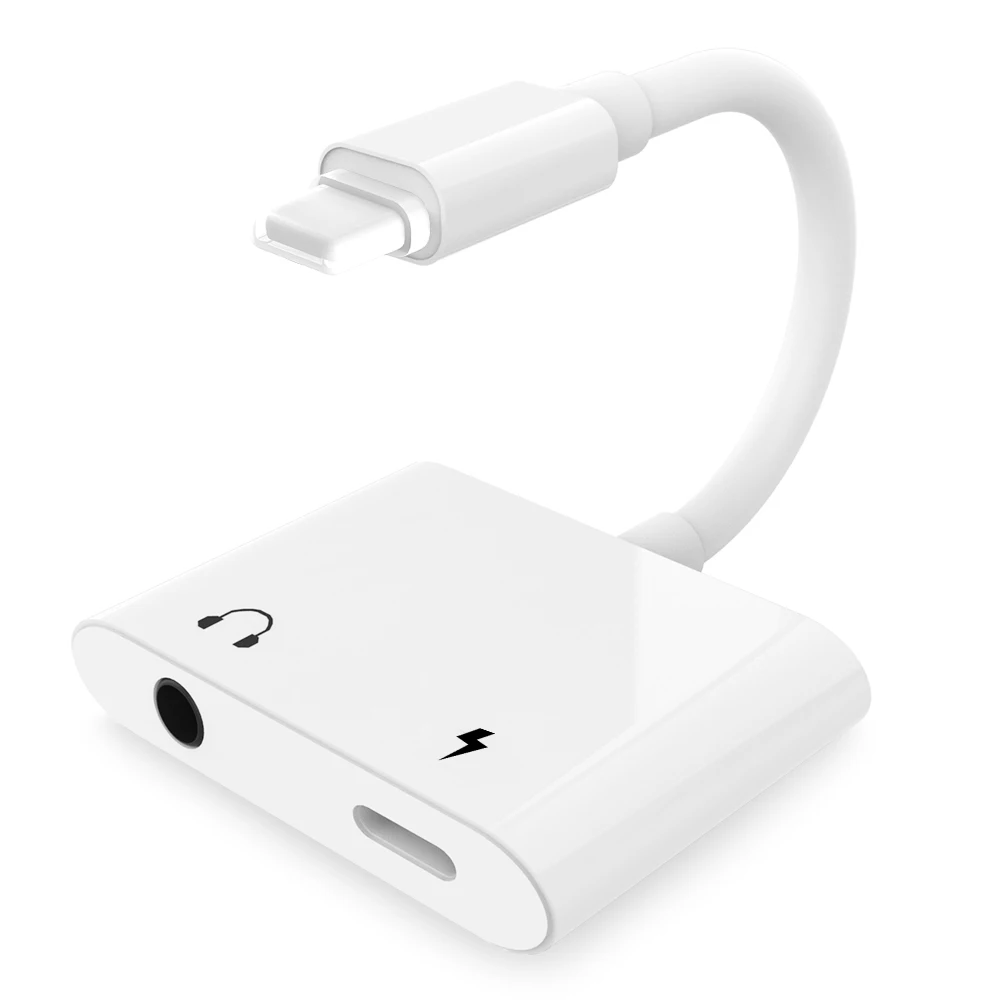 3.5mm headphone jack adapter for iPhone lighting to 3.5mm audio adapter with phone call headphone splitter adapter for Apple