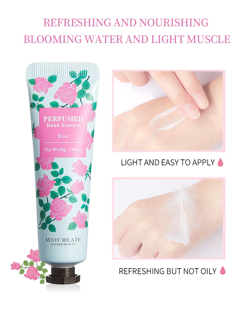  Hot Selling High Quality 30g Natural Anti Aging Peach Rose Shea Butter Lily Moisturizing Hand Cream for Dry