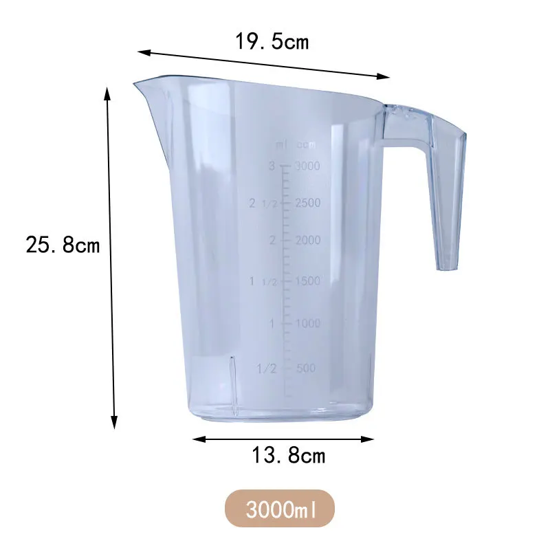 1000ML Plastic Measure cup Kitchen Cup Clear Polycarbonate Measuring Jug with Handle for kitchen and bakery