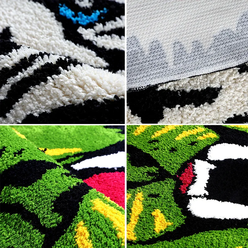 Personality absorbent non-slip bathroom mat Tiger head plush living room bedroom rug