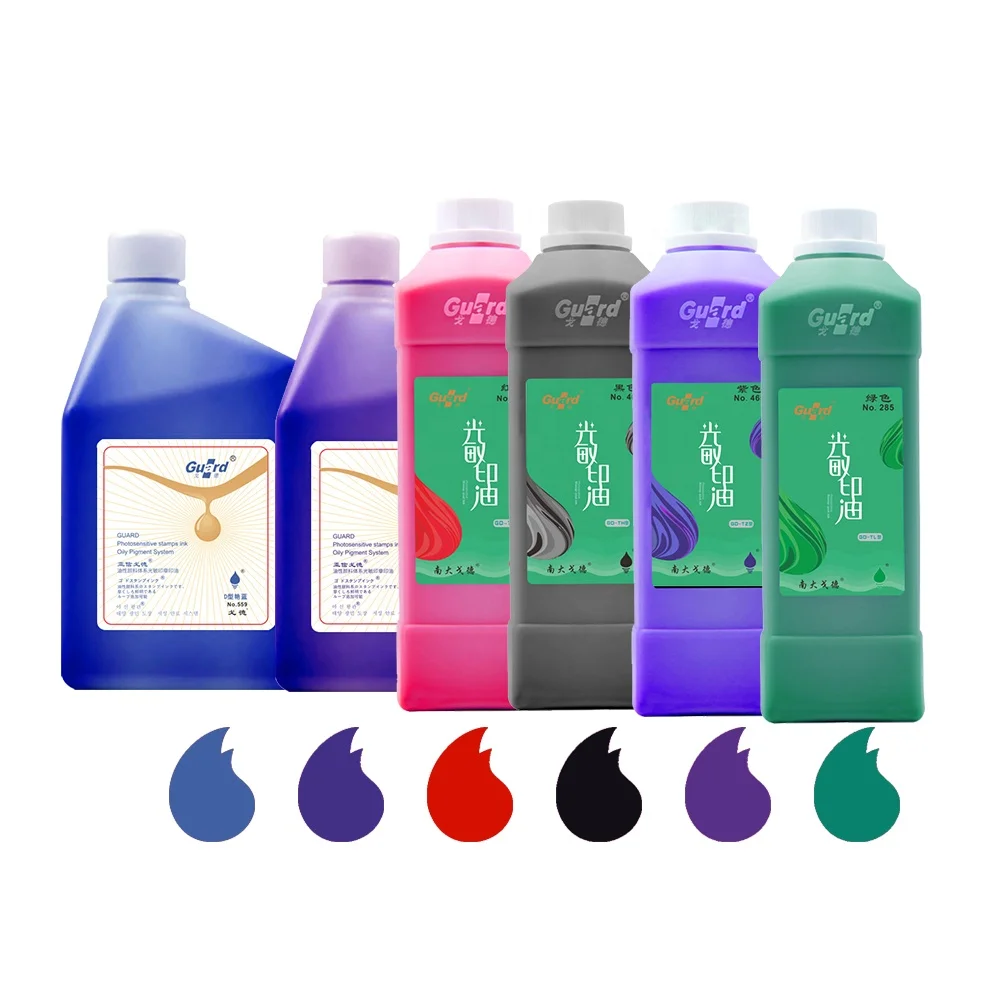 Premium photosensitive self inking flash stamp ink refill for custom flash stamp making 1000ml