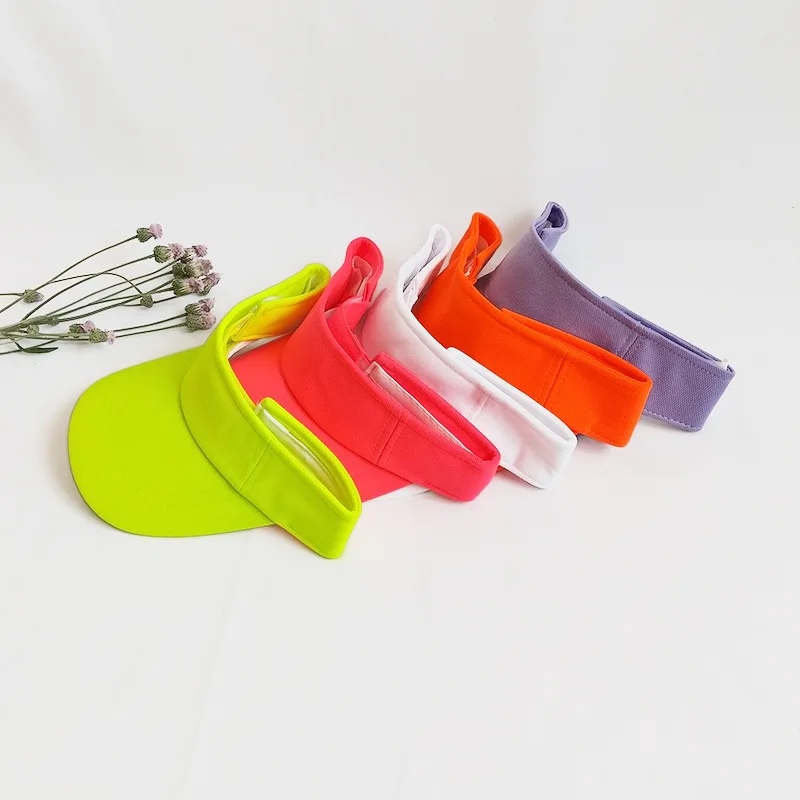 Multi color fashion custom logo sun protection hat visor cap for women