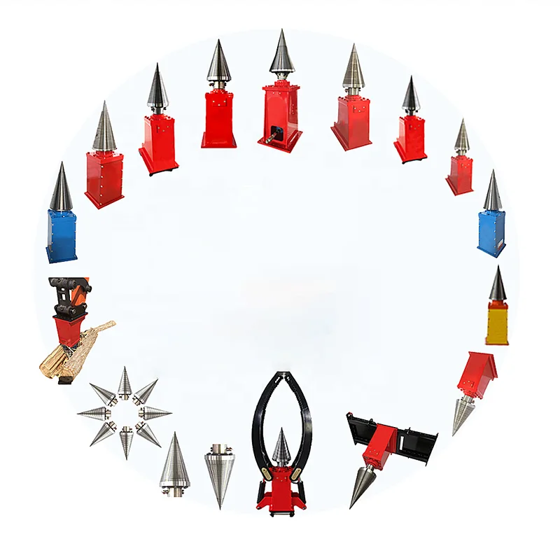 Hydraulic Firewood Processor Crawler Excavator Cone Wood Splitter