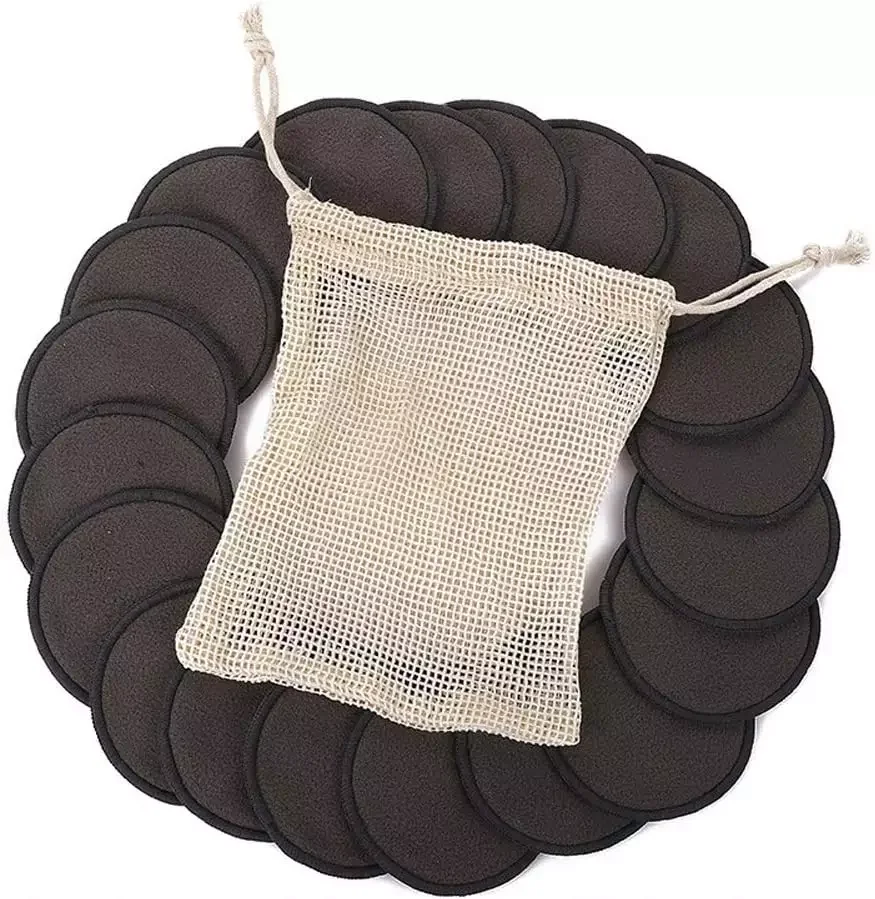 Ananbaby Wholesale Round Face Cleaning Makeup Remover Pads Reusable Organic Bamboo Charcoal Make Up Remover Pads