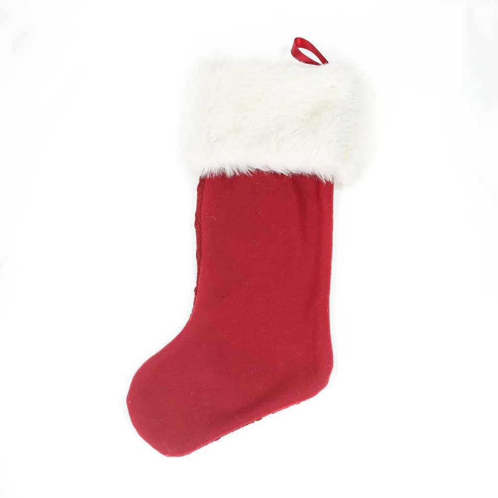 Diamond Pattern Knitted Stocking Good Quality Hanging Christmas Christmas Decoration Supplies Christamas Decoration 7 Days Red