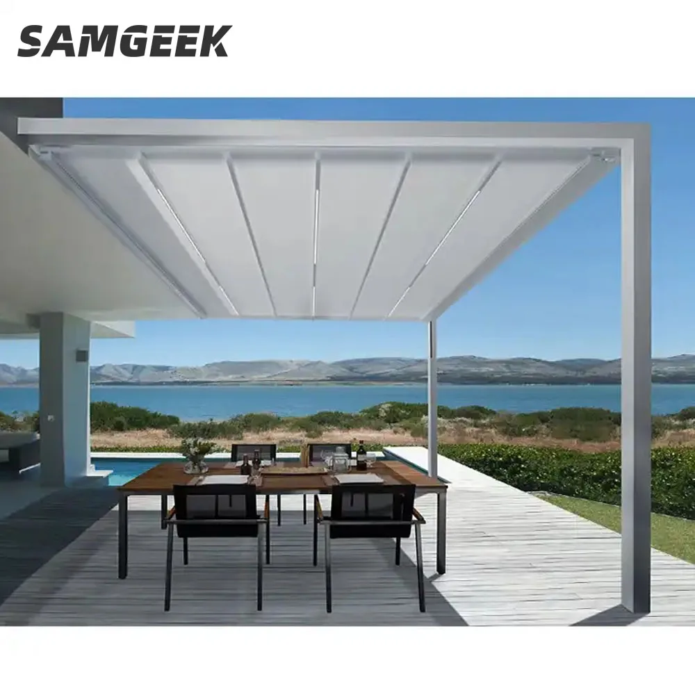 Retractable Roof Aluminum Hanging Pergola Sun Shades Retractable Pergola Commercial