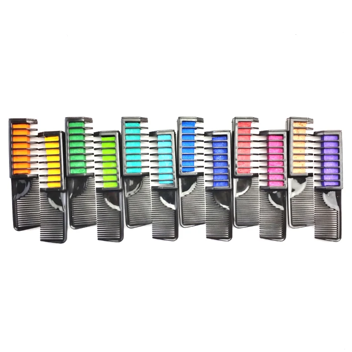 KHY 12 colors Hair Color Dye Temporary Washable Non-toxic Hair Chalk Comb for Girl Kids Party Cosplay DIY