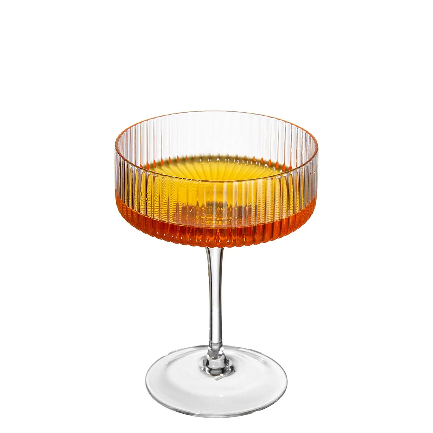Amazon Top Sell Factory Wholesale Martini High Quality Hand Made Vertical Stripes Coupe Cocktail Glass