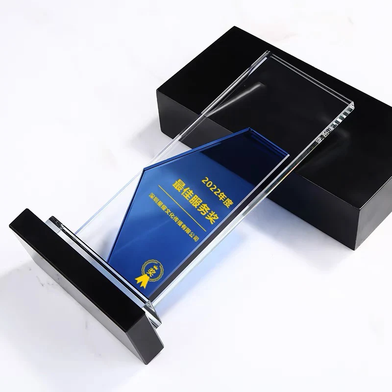 Factory Coustomizable Blank Color Sublimation Printing Crystal Glass Trophy Award Medals For Souvenir