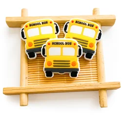 Wholesale Manufacturer Custom Beads Mold Yellow School Bus Silicone Focal Beads For Pen Making