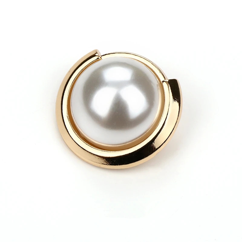 Fashion Garment Accessories Custom Rhinestone Metal Pearl Shank shell  Buttons Sewing Button For Coats Bags