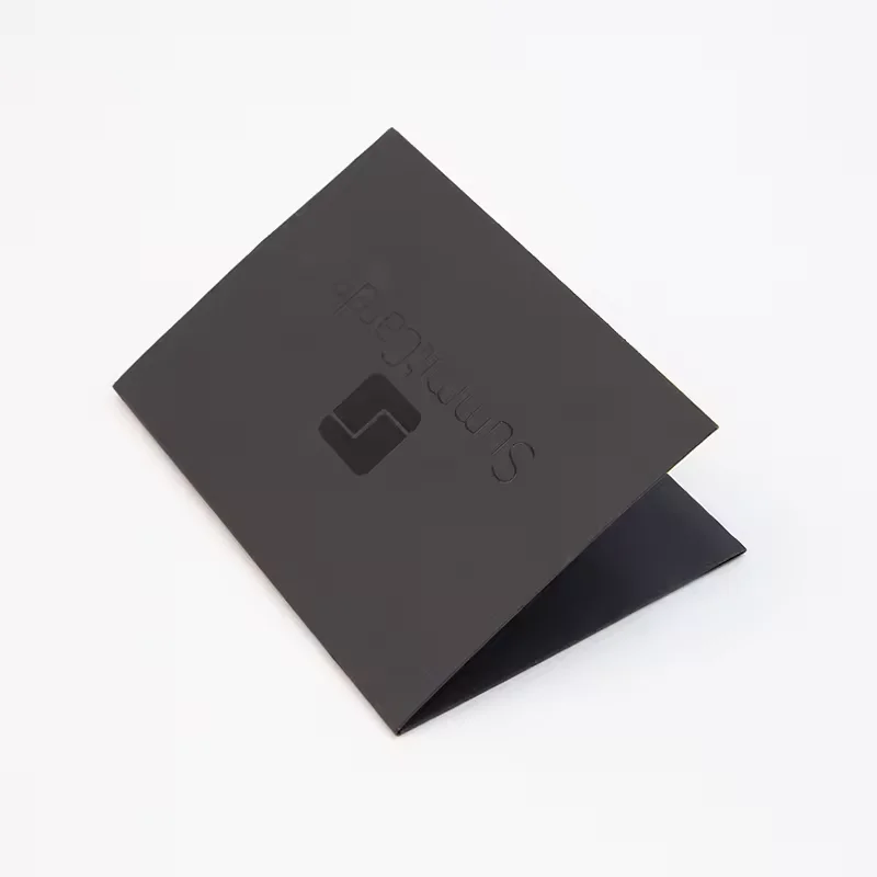 Custom Logo UV Printing Business VIP Credit Card Foldable Gift Box Black Cardboard Envelope Packaging Box