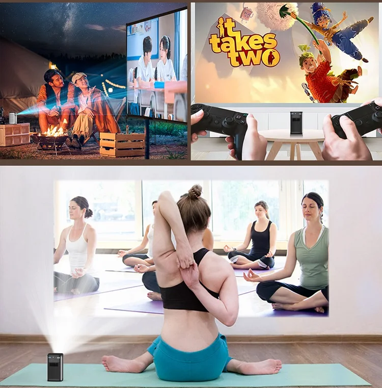 smart mini Portable Proyector 280 ANSI Lumens 2.4+5G Dual-band Wi-Fi  BT5  DLP 3D Hologram Projectors 4K Built-in battery