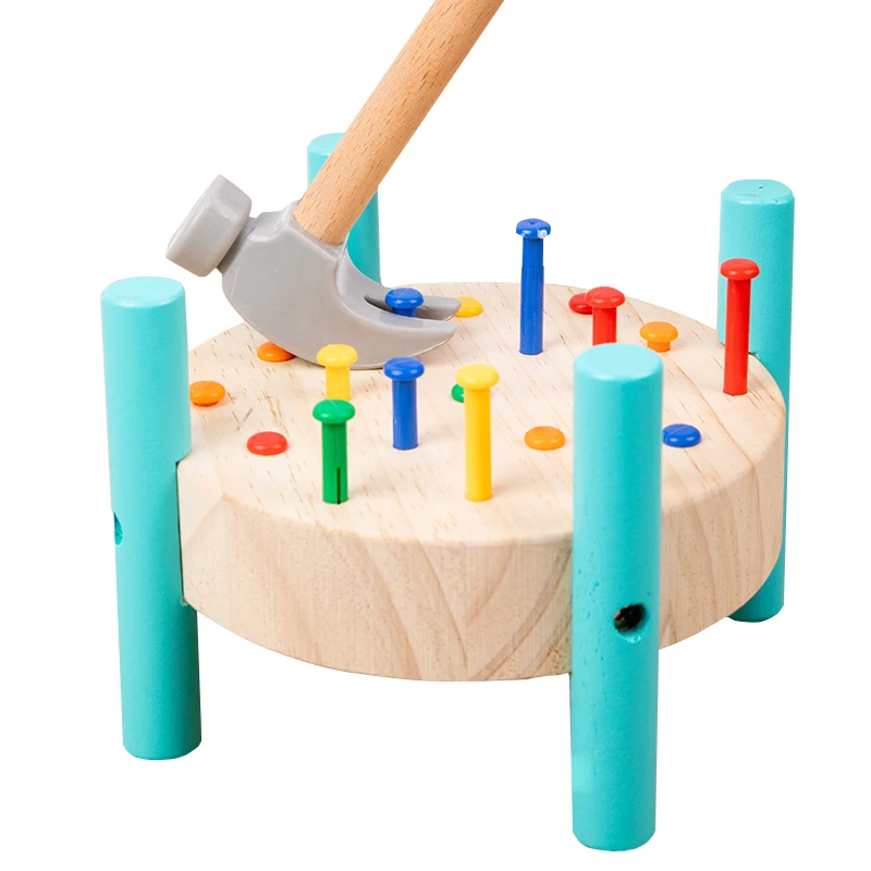 Montessori early education Enlightening tabletop toys Tapping game building blocks toys wooden toys kids Factory direct sale
