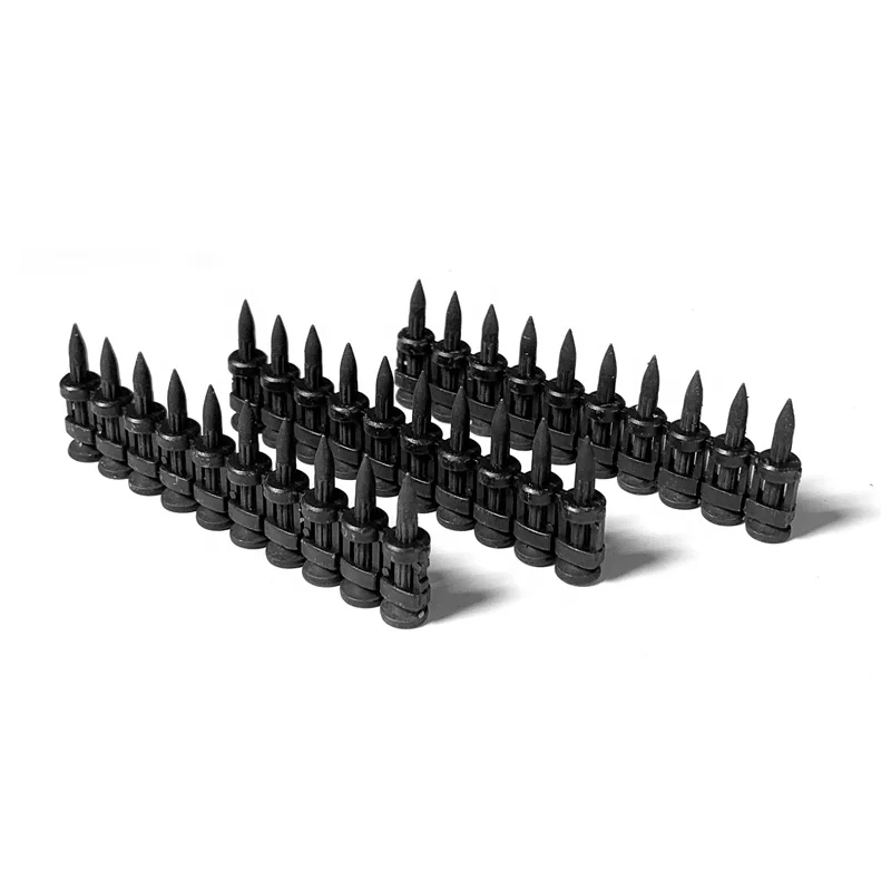 Black Hardened Fluted Shank Plastic Collated Strip Pins Steel Concrete Nails for Freeman LD40 Nail Gun
