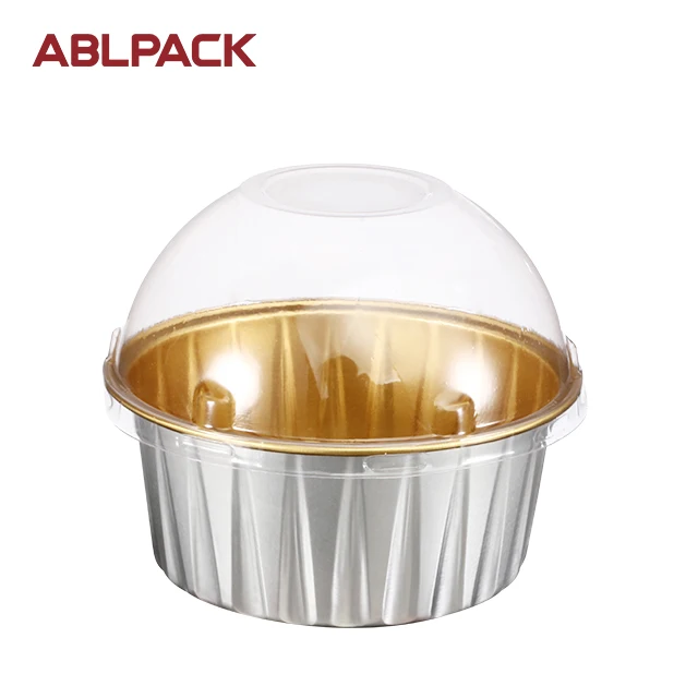 ABL PACK 125 мл/4 унции Внутренние чашки из золотой алюминиевой фольги одноразовый контейнер упаковка для фаст-фуда