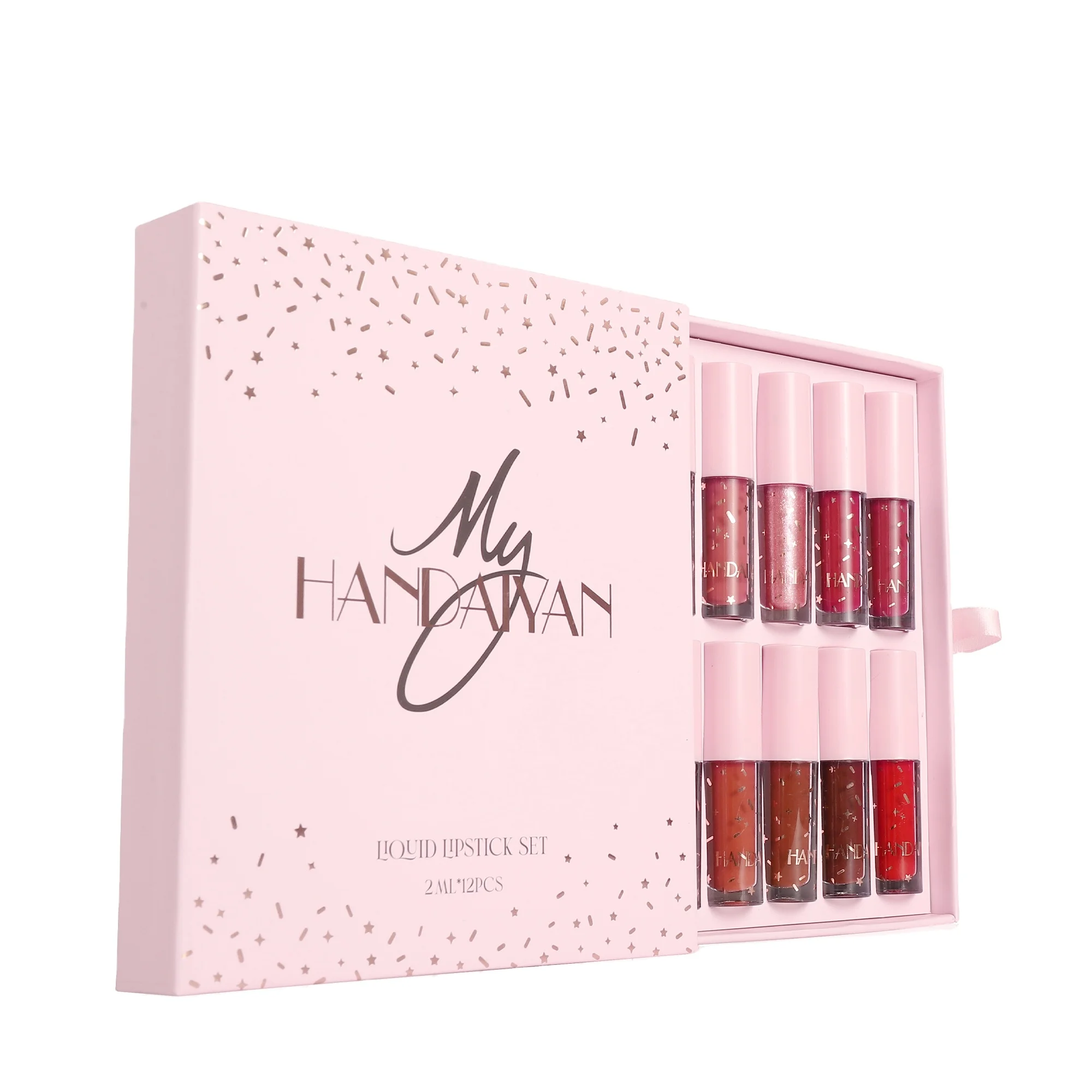 HANDAIYAN Wholesale 12 Colors Shimmer Lip Gloss Set Long-lasting Waterproof Liquid Lipstick Matte Makeup Cosmetics