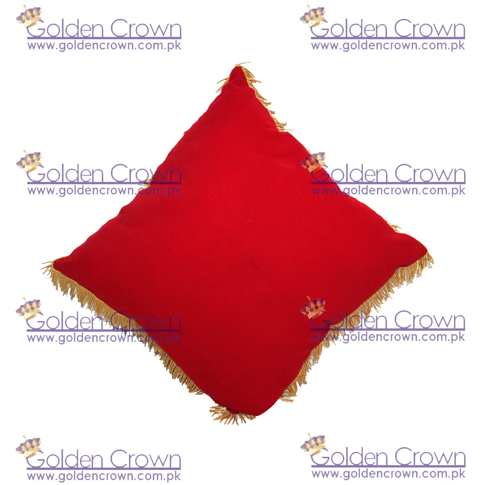 Wholesale Cushions Coussin rouge velours frange | custom made sofa pillow cover / velvet cover
