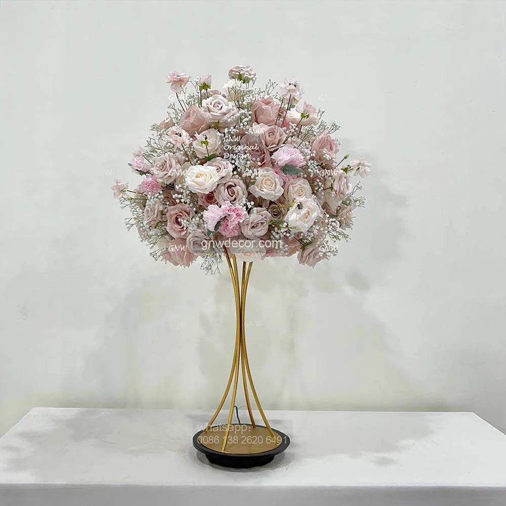 GNW High Quality simulated hydrangea rose ball wedding table floral decoration flower ball
