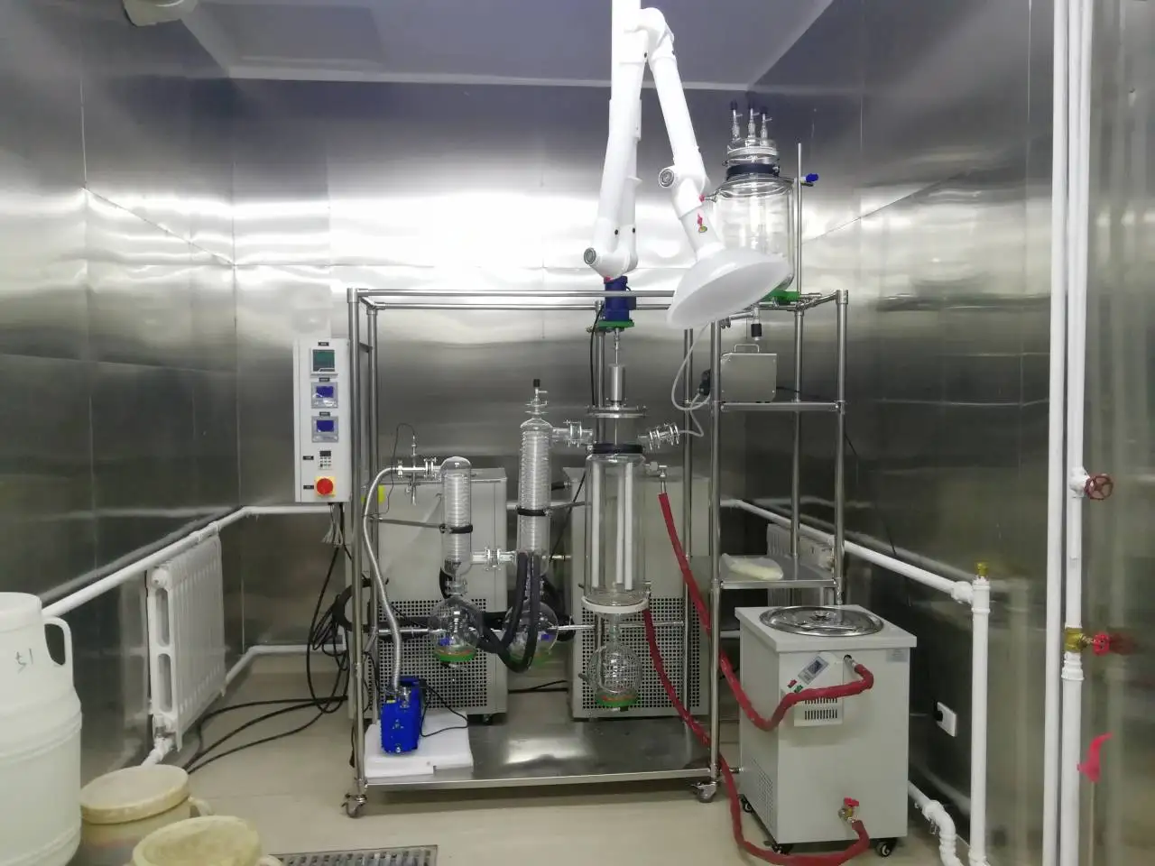 ANYAN 10 Litre Vacuum Glass Wiped Film Distillation Column Reflux Condenser Rotary Evaporator with Water Bath