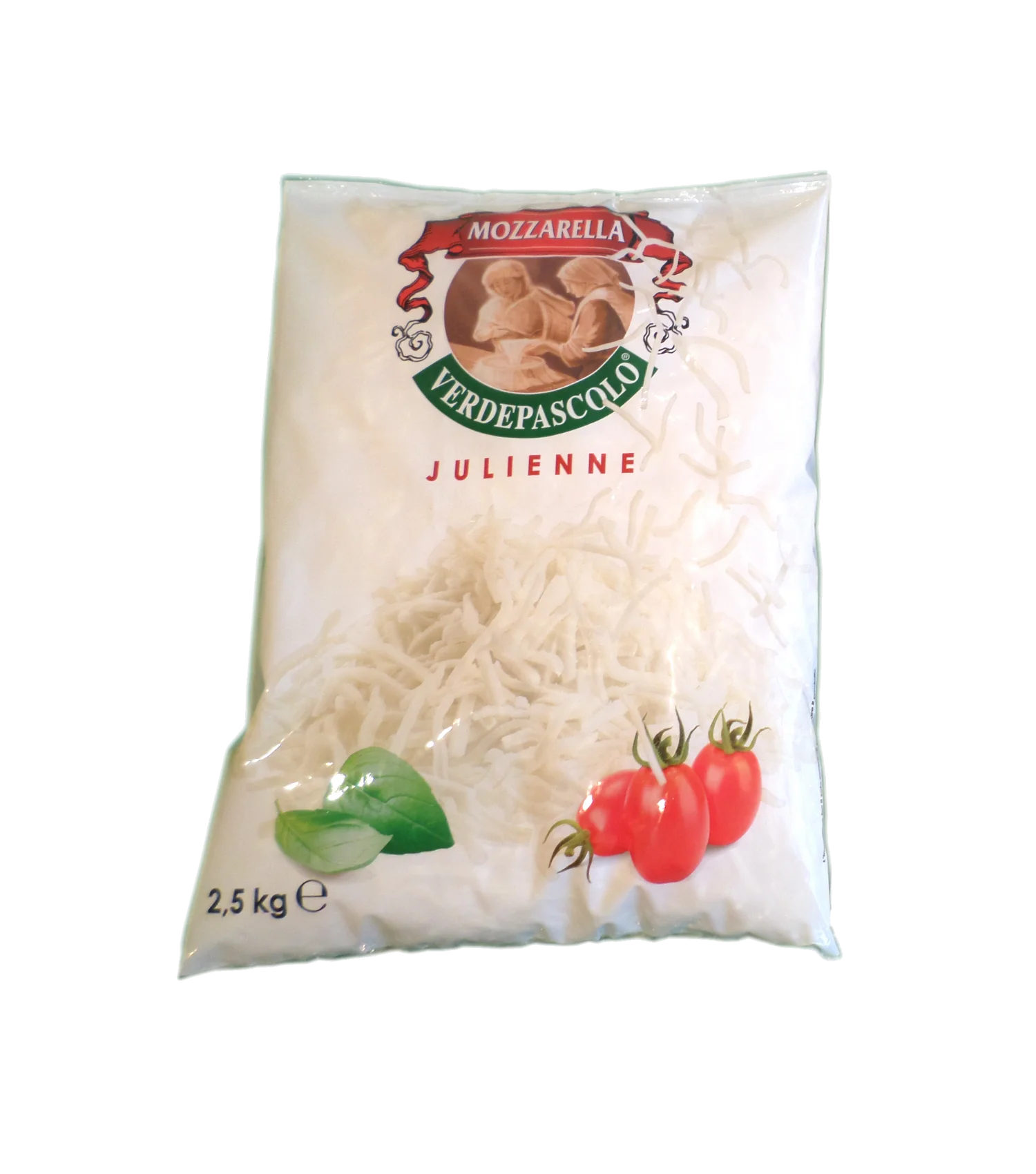 Zarpellon Brand Mozzarella Cheese 42C628VP Mozzarella Julienne 2.5 Kg Fresh Cheese For Pizza