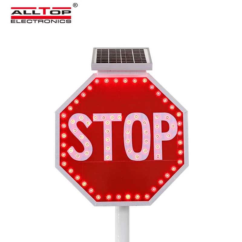 ALLTOP Солнечная Панель Светодиодная мигающая восьмиугольная Дорожная безопасность Предупреждающие Знаки Дорожный