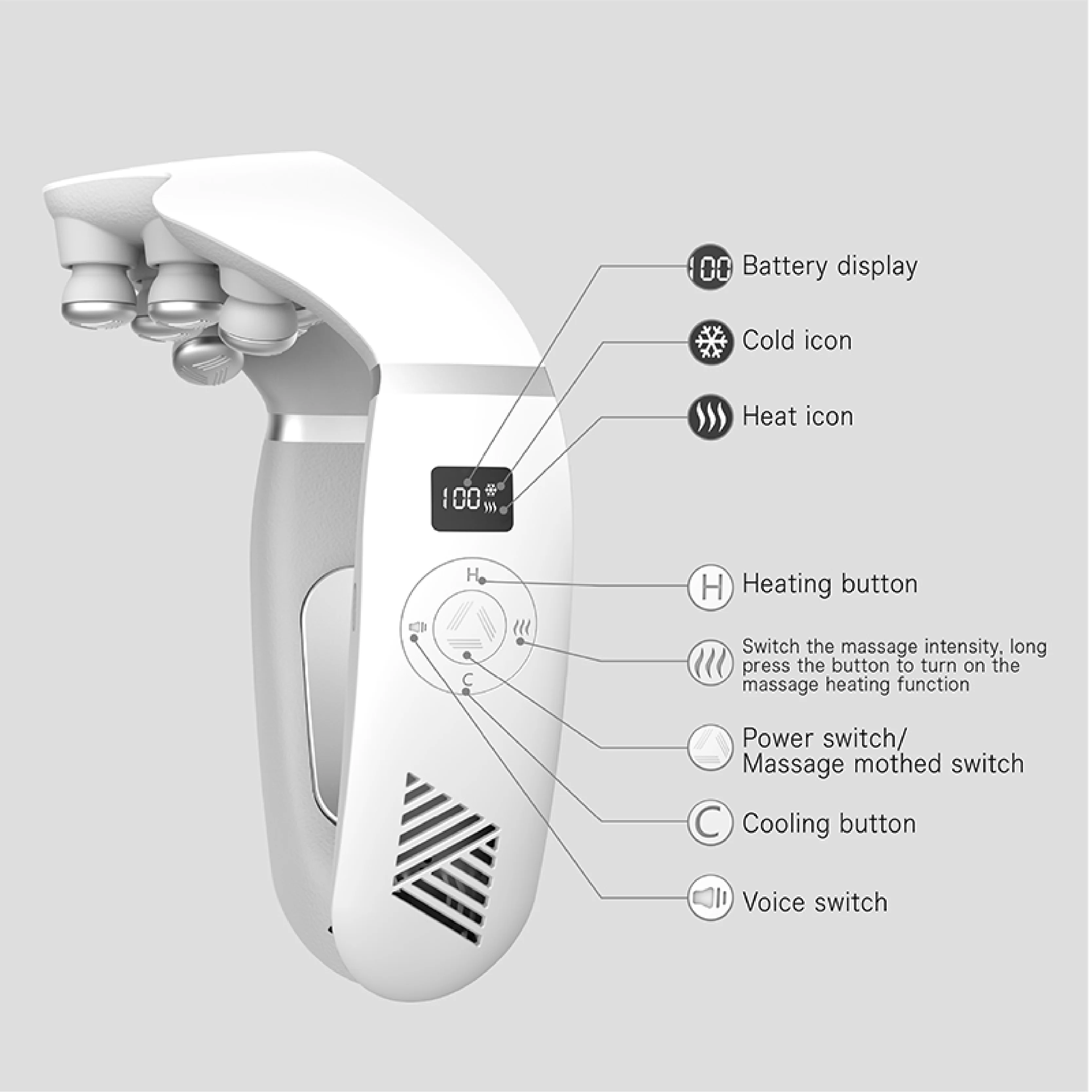 The New Four-In-One Upgraded Version And Shoulder Of Kneading Microcurrent Cordless Device Swan Shape Remote Neck Massager 4D