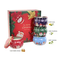 wholesale flower scented soy wax wedding decorative gift set travel tin candles