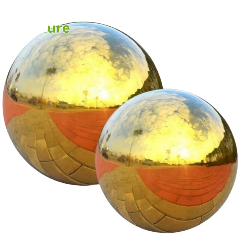 Gold Golden Round Stainless Steel Metal Paint Hollow Balls Sculpture