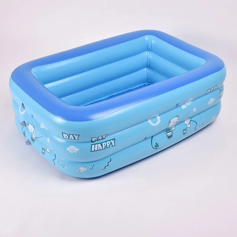 2021 150cm Inflatable Rectangle Swimming Pool Outdoor Family Adult Kids Play OEM Design PVC Inflatable Rectangle Swimming Pool