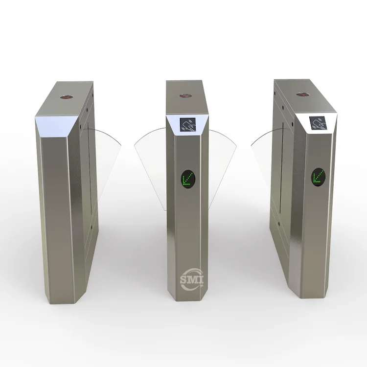 dual flap turnstile access control system automatically closes  speed gate flap barrier gate