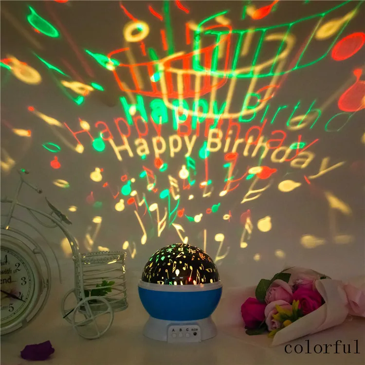 Christmas Best Gift Starry Night Light Projector 360 Degree Automatic Rotating Projection Bedside Lamp