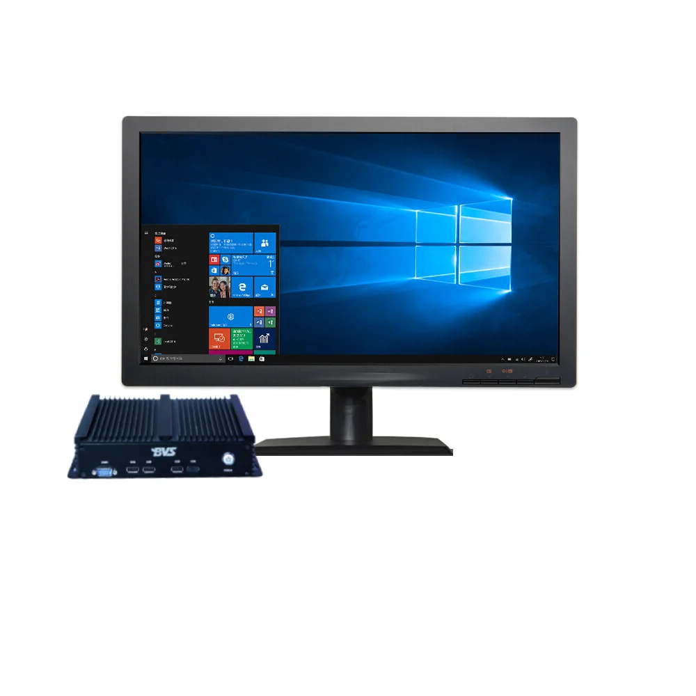 OEM Linux Win10 OS Industrial Edge Computing Mini PC Box Computer 128G SSD with VGA RS232 Fanless Industrial Mini PC