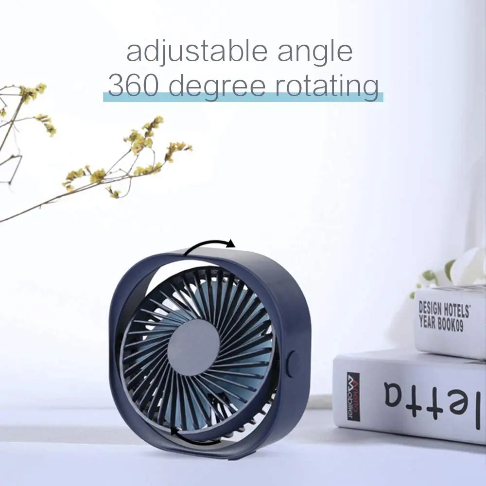 Portable Adjustable 360 Degrees Small Table Cooling Fan,3 Speeds Mini Desktop Fan Quiet Strong Wind USB Desk Fan for Office,Home