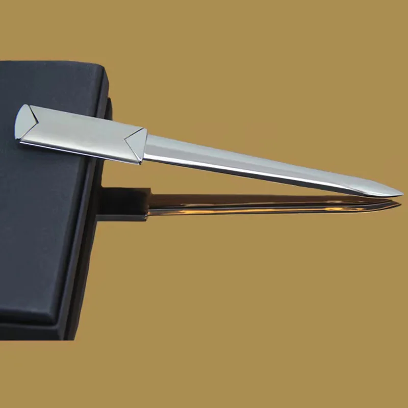 Metal Zinc Alloy Chrome Plated Long Envelope Maker Cutter Knife Letter Opener Slitter