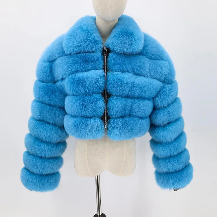 Short Cropped Winter Faux Fur Coat Jacket Women Faux Fox Fur Coat Hooded Women Fake Fur Coat For Lady