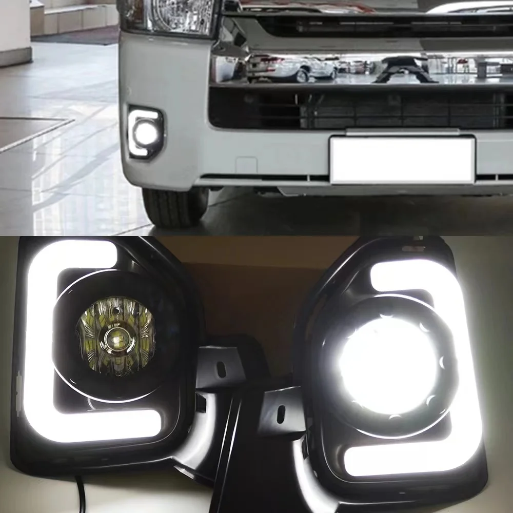 Led fog light for TOYOTA HIACE DRL 2014-2018 with turn signal 12V ABS car lamp led drl led daytime running light