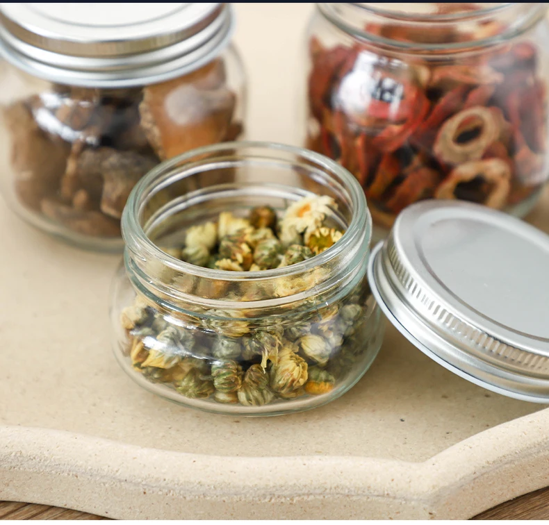 Mason Jar Glass Mayo Jar 4 Oz 8oz 12 Oz 16 Oz 32 Oz 300ml Glass With Metal Lid Wide Mouth Canning Jam Jar