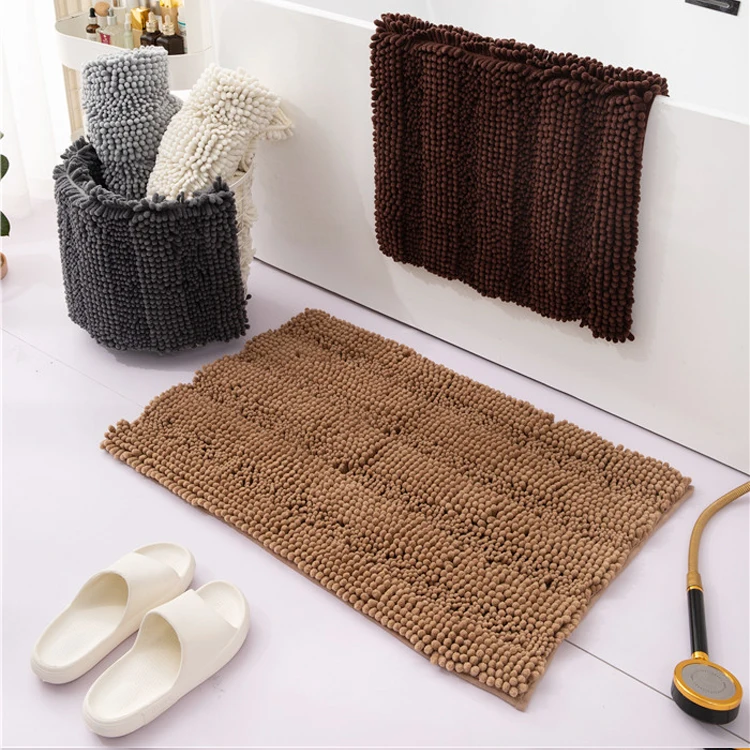 Custom Modern no slip Wholesale customized chenille non slip bath mat rug bathroom rug carpet