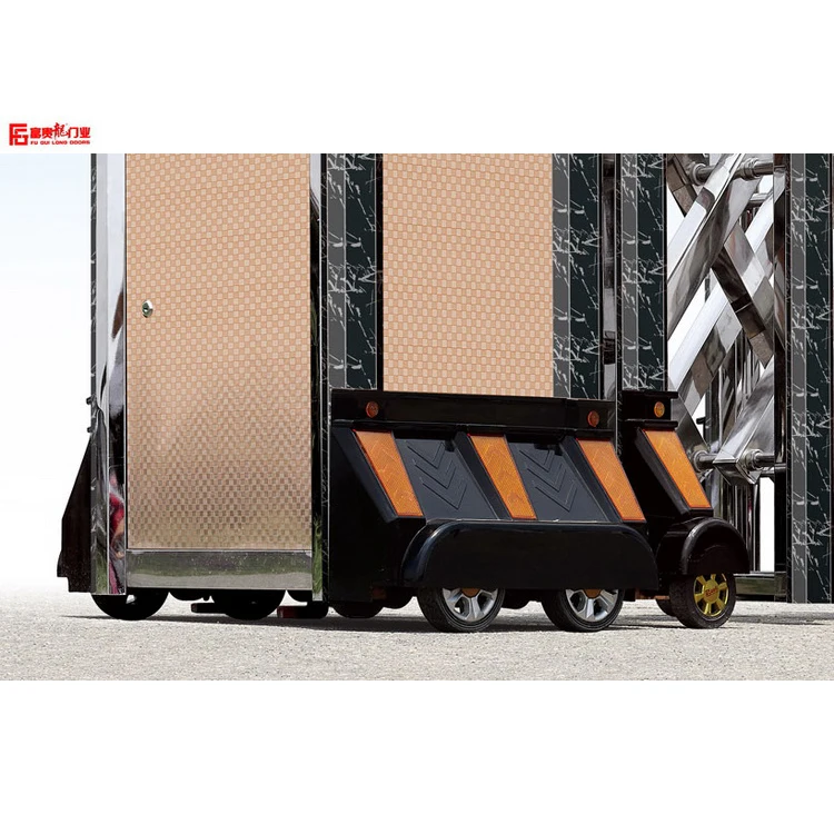 electric automatic stainless steel driveway folding gate door retractable sliding welded gate design safety folding door