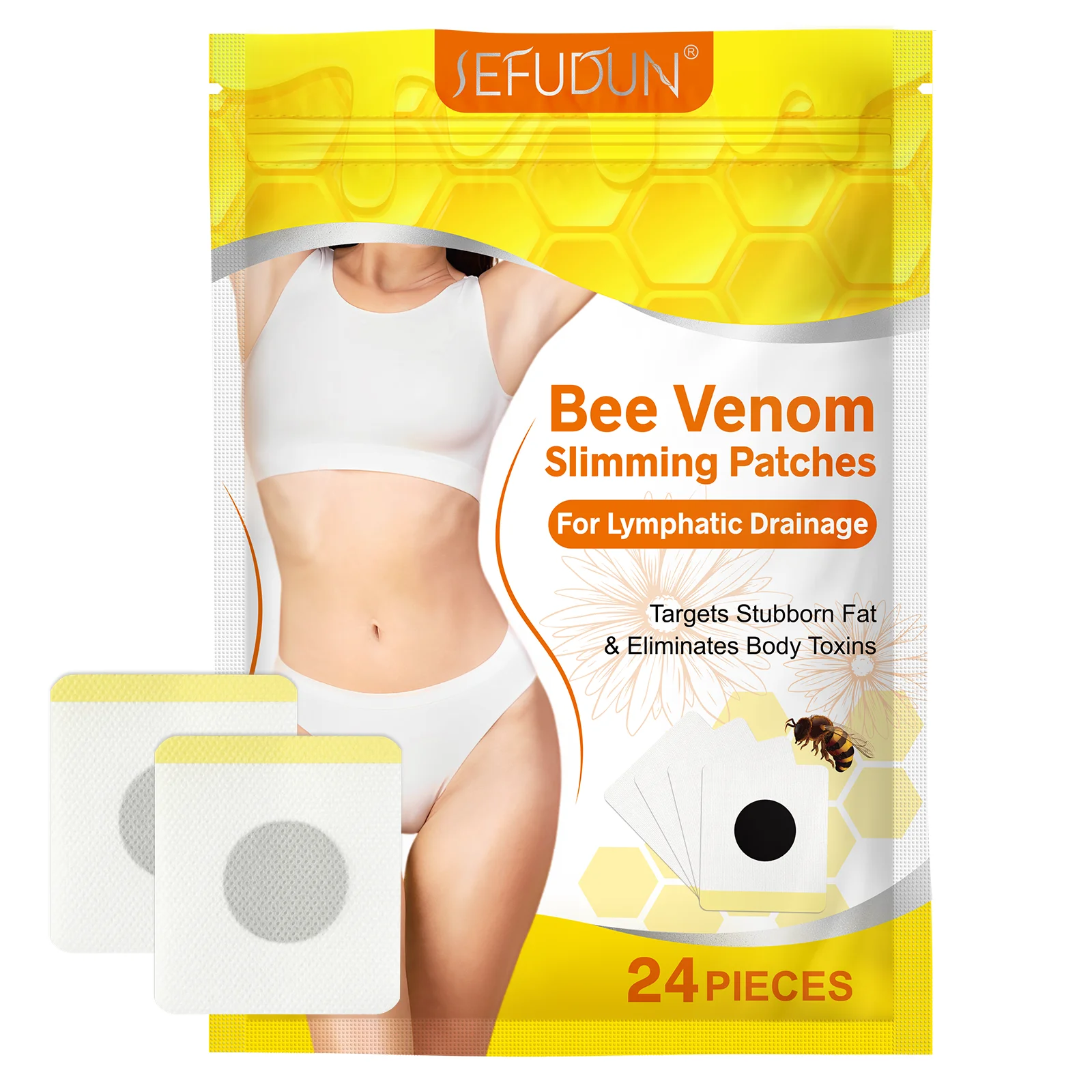SEFUDUN herbal product flat abdomen detox slim belly patch weight loss patches slim fat burning bee venom slim patch